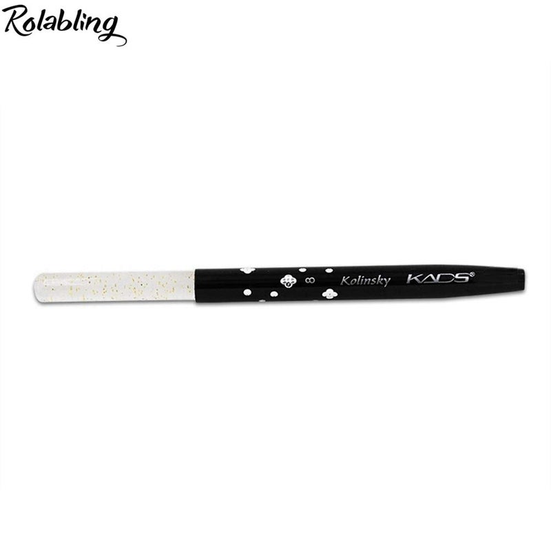 Rolabling Size 8# Black 100% Kolinsky Sable Acrylic Nail Art Brushes UV Gel Nail Painting Pen Brushes (Size 8) - Image 4